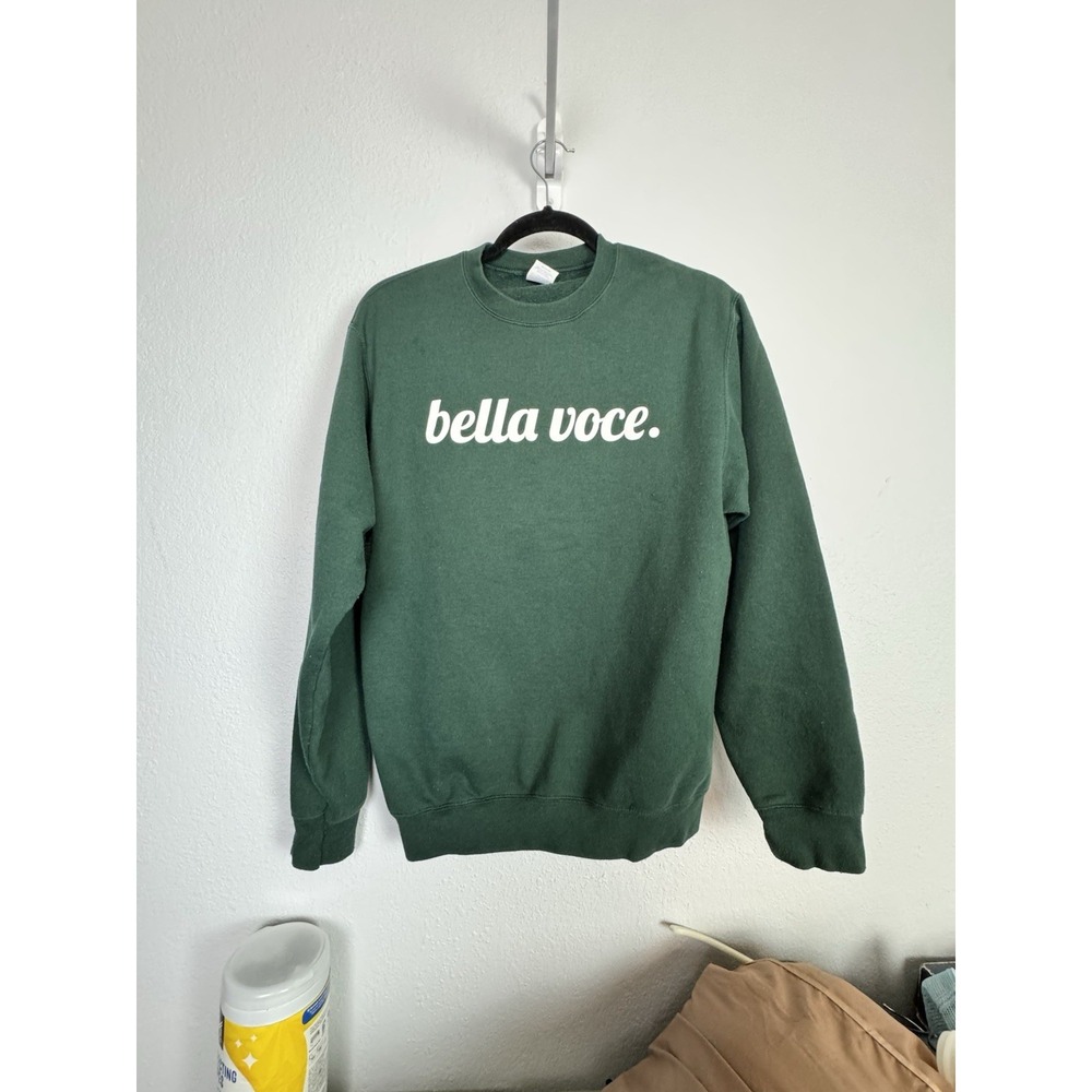 Y2K Bella Voce Green Graphic Sweatshirt‎ | Size M | Port & Company